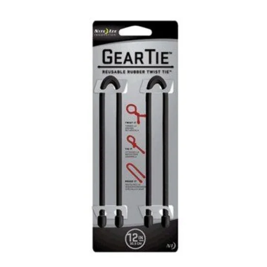 NiteIze Gear Tie&reg; Reusable Rubber Twist Tie 12 in. - 2 Pack